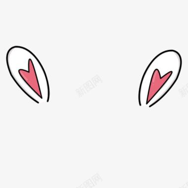 粉色兔耳朵卡通兔耳朵图标图标