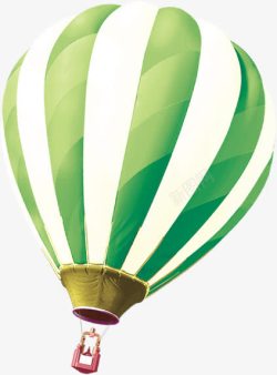 白条纹卡通绿白条纹热气球高清图片