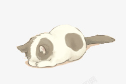 一只躺着的猫可爱卡通趴猫咪高清图片