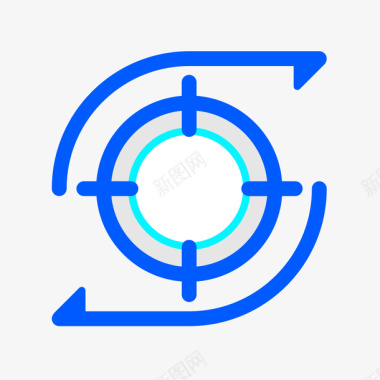 目标蓝色圆弧箭头数据分析矢量图图标图标
