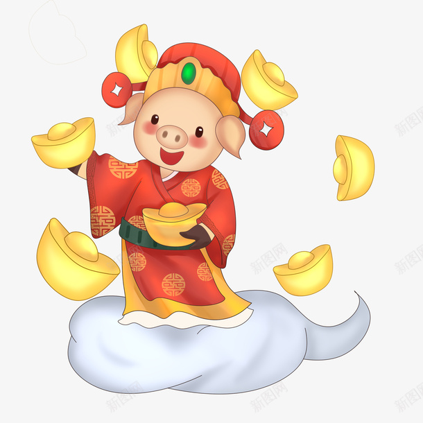 新年腾云财神小猪吉祥物png免抠素材_88icon https://88icon.com 2019 农历新年 卡通小猪 可爱小猪 吉祥物 新年 猪年吉祥物 腾云 财神小猪