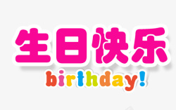 粉色背景下的字母图片生日快乐艺术字高清图片