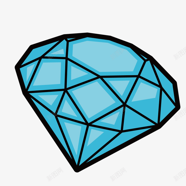 蓝色砖石矢量图ai免抠素材_88icon https://88icon.com 创意矢量ai 宝石 手绘 砖石 线条 蓝色 矢量图