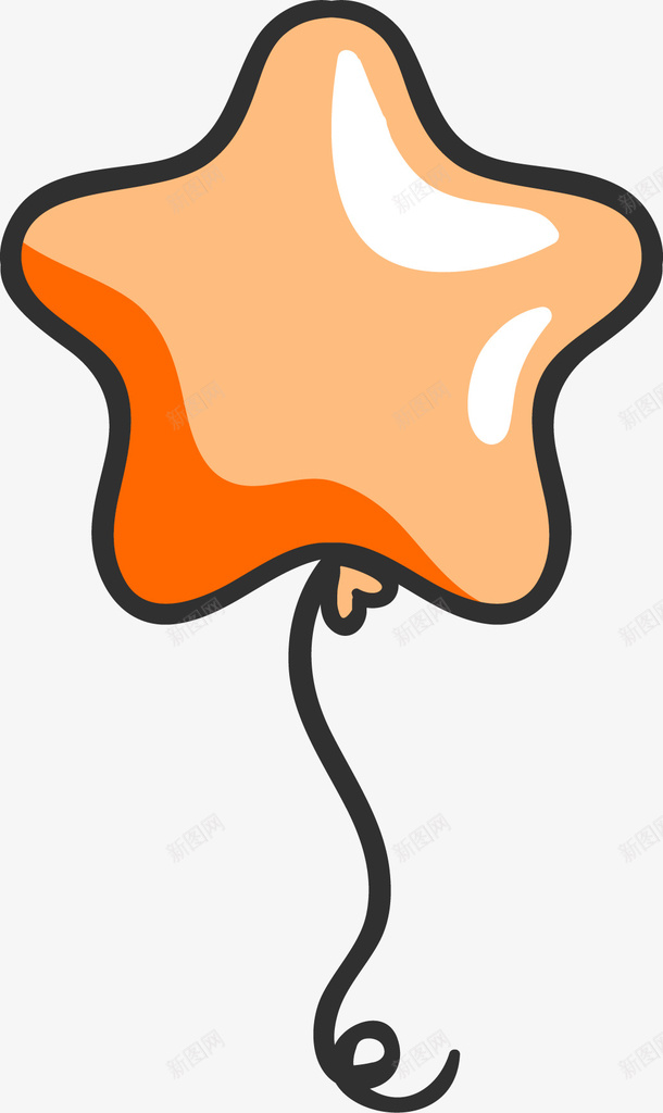 橙色卡通星星气球装饰图案png免抠素材_88icon https://88icon.com 免抠PNG 卡通 星星 橙色 气球 装饰图案