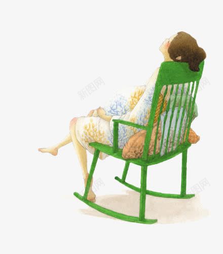 躺在摇椅上的孕妇png免抠素材_88icon https://88icon.com 享受生活 准妈妈 卡通人物 安逸 怀孕 绿色摇椅