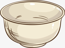 矢量器皿卡通手绘白色的碗矢量图高清图片