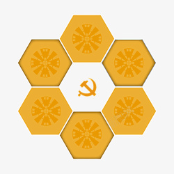 金黄的蜂巢金黄色蜂巢党建图标高清图片
