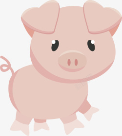 猪尾巴粉色的小猪高清图片