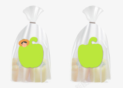 苹果图案白色透明包装袋素材