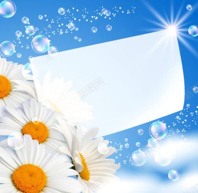 花朵泡泡卡片背景