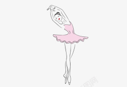 卡通手绘粉色芭蕾舞者素材