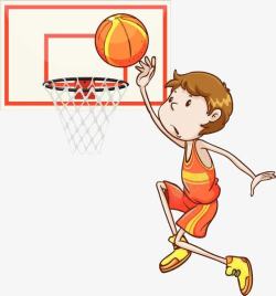 手绘打篮球穿着背心打篮球的人高清图片