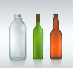 三类水杯啤酒瓶玻璃瓶素材