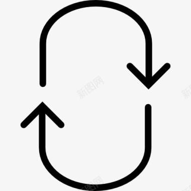 箭头的曲线形成一个椭圆形图标图标