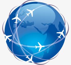世界航线地球飞机和飞行航线高清图片