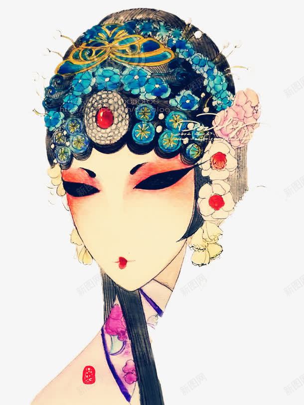 戏曲人物png免抠素材_88icon https://88icon.com 中国画 墨迹 彩墨 戏子 艺人 花旦