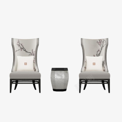 淡雅风格实物典雅的新中式单人沙发高清图片
