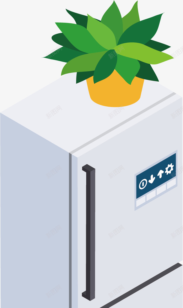 冰箱和盆栽矢量图ai免抠素材_88icon https://88icon.com 冰箱 卡通 家用电器 植物 盆景 装饰品 矢量图