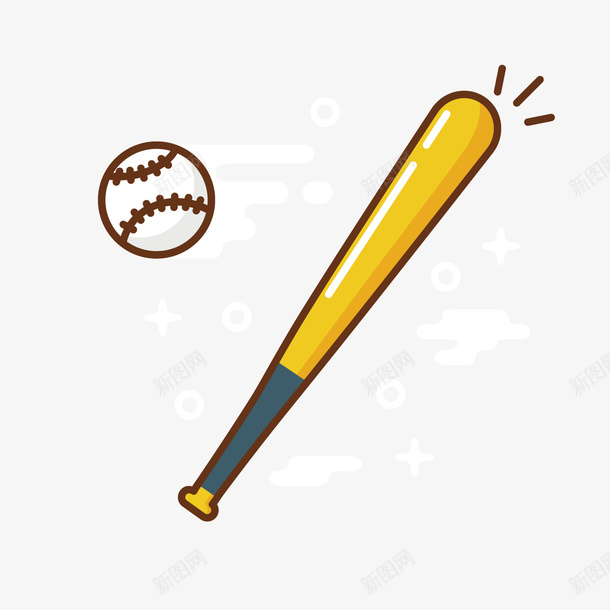 黄色棒球矢量图ai免抠素材_88icon https://88icon.com 体育 光泽 手绘 手绘棒球棒 棒球 球类 白色 矢量图 线稿 运动 黄色