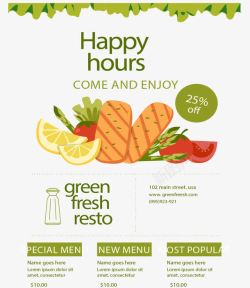 健康食谱绿色有机蔬果菜单矢量图高清图片