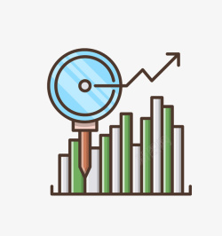 简单的放大镜图片趋势分析投资图标高清图片