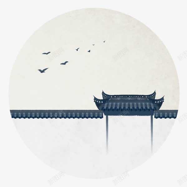 灰瓦建筑png免抠素材_88icon https://88icon.com 24节气 古代牌楼 大雁 意境 门楼 青瓦大门