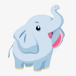 长鼻子大象卡通可爱的大象动物矢量图高清图片