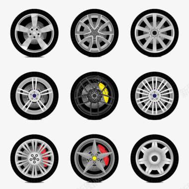 汽车轮胎免抠png几个汽车轮胎图标图标