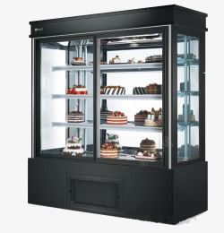 冷气下降式玻璃柜身双开门冷冻柜高清图片