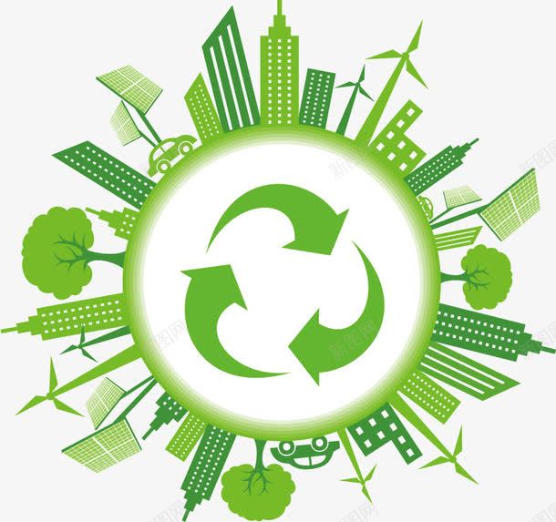 环保png免抠素材_88icon https://88icon.com 三角 回收 城市环保 太阳能 建筑 循环 环保 环保素材 环境保护 绿色 风能