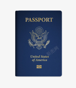 蓝色美国护照实物素材