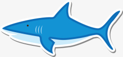 海洋生物蓝色鲨鱼贴纸素材