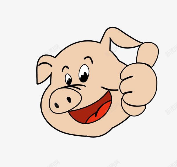 伸着大拇指的土猪猪头png免抠素材_88icon https://88icon.com 伸大拇指 卡通 土猪 猪头 素材