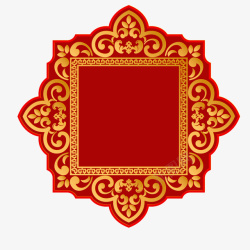 红色传统富贵图案元素素材