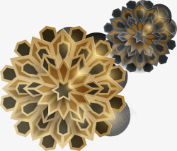 金色花朵装饰图案素材