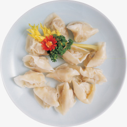 一盘漂亮的水晶饺子素材