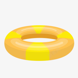 泳池橙黄色创意游泳圈矢量图高清图片