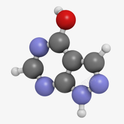 黑蓝色别嘌呤醇痛风药分子形状素素材