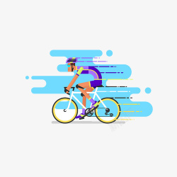 骑行运动员自行车比赛卡通插画高清图片