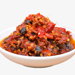 红烧豆豉白色大碗辣椒酱高清图片