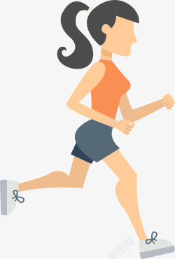 马拉松跑步的女人插画素材