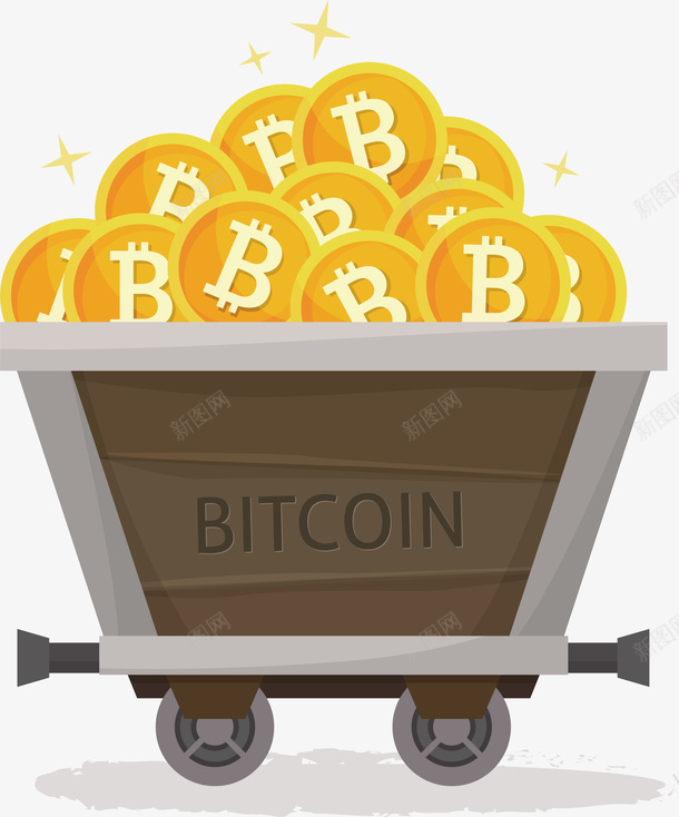 一车金色比特币矢量图eps免抠素材_88icon https://88icon.com 一车比特币 比特币 比特币PNG 矢量比特币 金色 金色比特币 矢量图