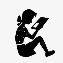 看书的女孩素材