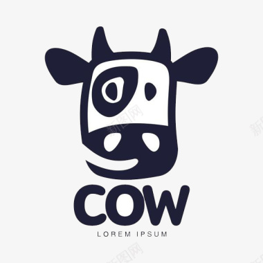奶牛哺乳卡通奶牛创意图标图标