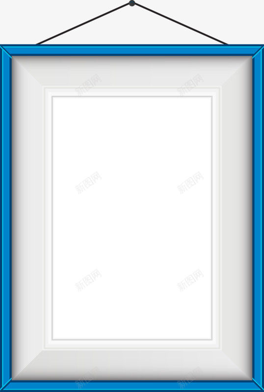 墙上画框png免抠素材_88icon https://88icon.com 挂墙上 正方形 画框 蓝色框
