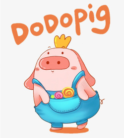 卡通手绘可爱的小猪猪素材