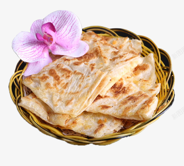 美味小吃千层饼png免抠素材_88icon https://88icon.com 千层饼图片 小吃 特色小吃 篮子 美味 花瓣