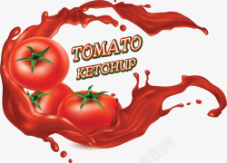 红色天然番茄酱汁矢量图素材