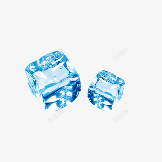 蓝色光泽质感冰块元素psd免抠素材_88icon https://88icon.com 光泽 冰块 剔透 反光 折射 晶莹 渐变 蓝色 质感