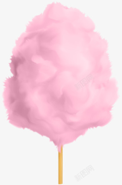 棉花糖手绘粉色棉花糖高清图片